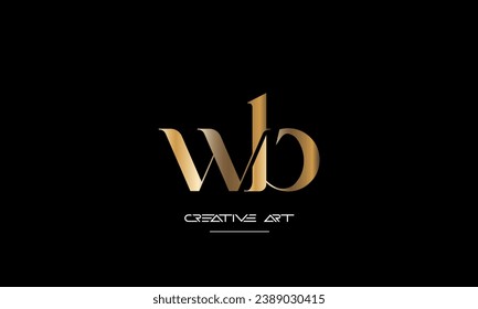 BW, WB, B, W abstract letters logo monogram