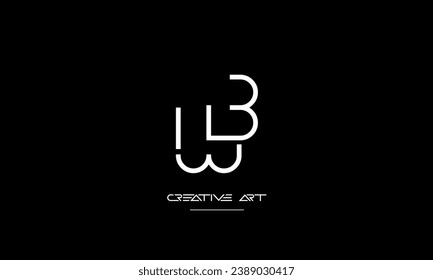 BW, WB, B, W abstract letters logo monogram