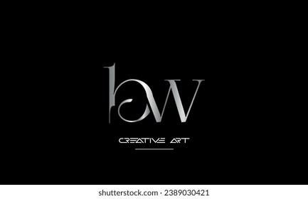 BW, WB, B, W abstract letters logo monogram