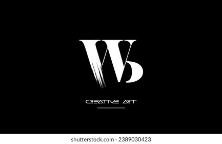 BW, WB, B, W abstract letters logo monogram