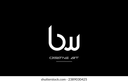 BW, WB, B, W abstract letters logo monogram