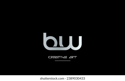 BW, WB, B, W abstract letters logo monogram