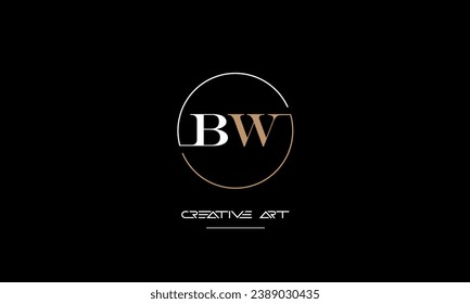 BW, WB, B, W abstract letters logo monogram