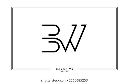 BW, WB, B, W, Abstract Letters Logo Monogram