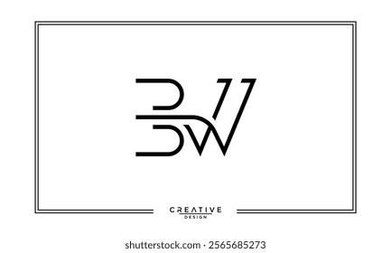 BW, WB, B, W, Abstract Letters Logo Monogram