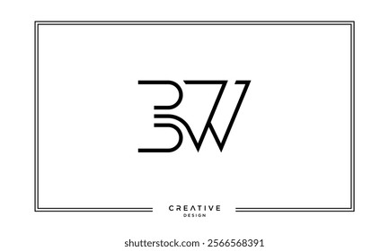 BW, WB, B, W, Abstract Letters Logo Monogram