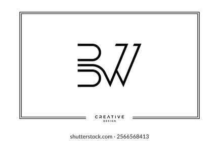 BW, WB, B, W, Abstract Letters Logo Monogram