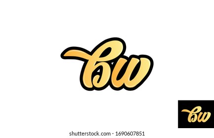 BW WB Letter logo design template
