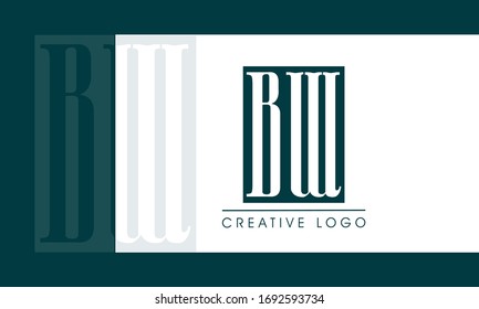 BW or WB Letter logo design template
