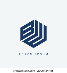 BW WB Letter Logo Design with a Creative Cut. Creative logo design