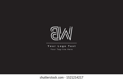 BW or WB letter logo. Unique attractive creative modern initial BW WB B W initial based letter icon logo