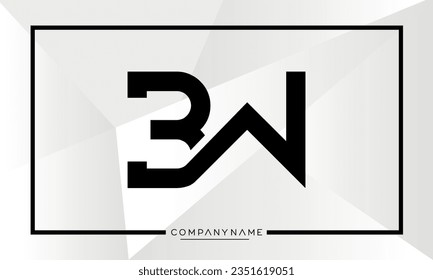 Monograma del logotipo de las letras BW o WB	