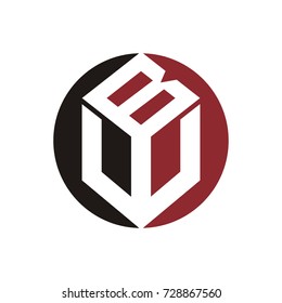 BW or WB logo initial letter design template vector