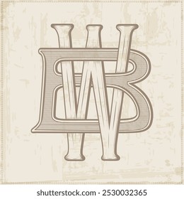 BW, WB,   logo BW, Letter BW , vector, logo, Wedding Monogram Initials, Wedding Logo,Wedding Monogram, Logo Design , Monogram Vintage