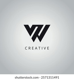 BW WB Modern Creative Alphabet Business Logo Design Vector Icon Template.