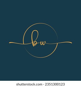 Bw WB Signature initial logo template vector ,Signature Logotype
