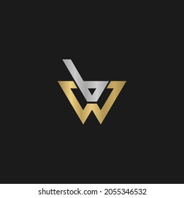 BW, WB, W AND P Abstract initial monogram letter alphabet logo design