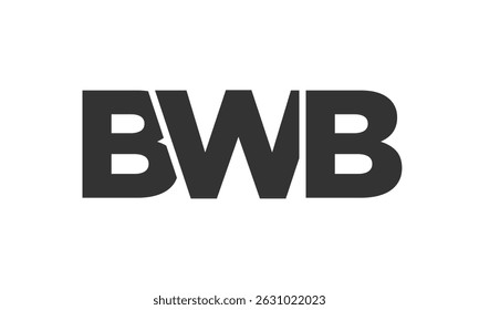 BWB logo design template with strong and modern bold text. Initial based vector logotype featuring simple and minimal typography. Trendy company identity ideal for businesses brand presence.