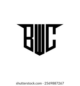 BWC letter logo design with white background in illustrator, vector logo modern alphabet font overlap style, calligraphy designs for logo, Poster, Invitation, etc.