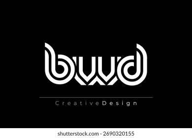BWD Creative Diseño de Logo de Letra Moderna Única. Diseño elegante del logotipo del monograma con los Elementos decorativos y la tipografía