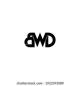 bwd letter original monogram logo design