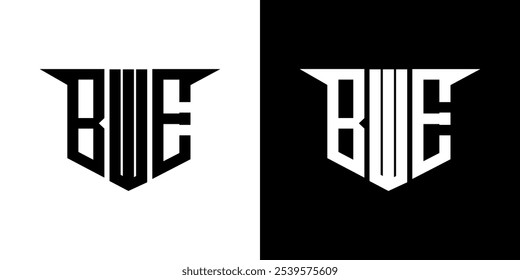 Projeto do logotipo da letra BWE com fundo branco no ilustrador, estilo moderno da sobreposição da fonte do alfabeto do logotipo do logotipo do logotipo, Poster, Convite, etc.