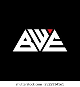 BWE triangle letter logo design with triangle shape. BWE triangle logo design monogram. BWE triangle vector logo template with red color. BWE triangular logo Simple, Elegant, and Luxurious design