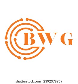 Diseño de letras BWG. Diseño del logotipo de la tecnología de letras BWG sobre fondo blanco. Diseño del logotipo BWG Monograma para emprendedores y empresas
