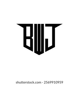 BWJ letter logo design with white background in illustrator, vector logo modern alphabet font overlap style, calligraphy designs for logo, Poster, Invitation, etc.
