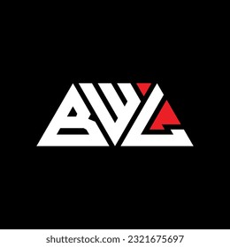 BWL triangle letter logo design with triangle shape. BWL triangle logo design monogram. BWL triangle vector logo template with red color. BWL triangular logo Simple, Elegant, and Luxurious design