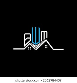 BWM Real State logo design, BWM simple and modern logo. BWM luxurious alphabet design  