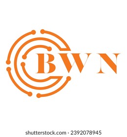 BWN letter design. BWN letter technology logo design on white background. BWN Monogram logo design for entrepreneur and business
