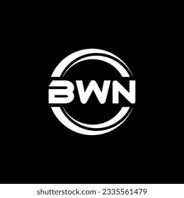 BWN letter logo design in illustration. Vector logo, calligraphy designs for logo, Poster, Invitation, etc.