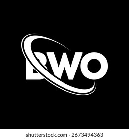 Logo de la BWO. Diseño del logotipo de la letra BWO. Logotipo de BWO con el círculo y el logotipo del monograma en mayúsculas. Tipografía BWO para tecnología, negocio y marca inmobiliaria.