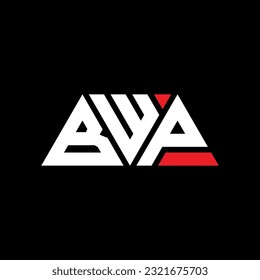 BWP triangle letter logo design with triangle shape. BWP triangle logo design monogram. BWP triangle vector logo template with red color. BWP triangular logo Simple, Elegant, and Luxurious design