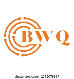 Diseño de letras BWQ. Diseño del logotipo de la tecnología de letras BWQ sobre fondo blanco. Diseño del logotipo de Monograma BWQ para emprendedores y empresas

