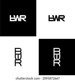 bwr letter initial monogram logo design set