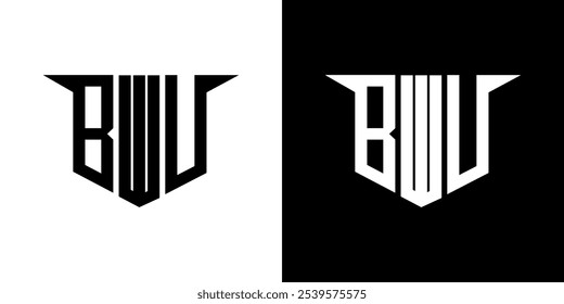 BWU letter logo design with white background in illustrator, vector logo modern alphabet font overlap style, calligraphy designs for logo, Poster, Invitation, etc.