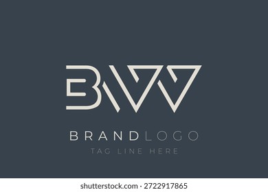 Diseño de logotipo de carta abstracta BWV. Diseño moderno del logotipo del negocio con tipografía Abstractas y estilo contemporáneo