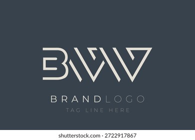 Diseño de logotipo de letra abstracta BWW. Diseño moderno del logotipo del negocio con tipografía Abstractas y estilo contemporáneo