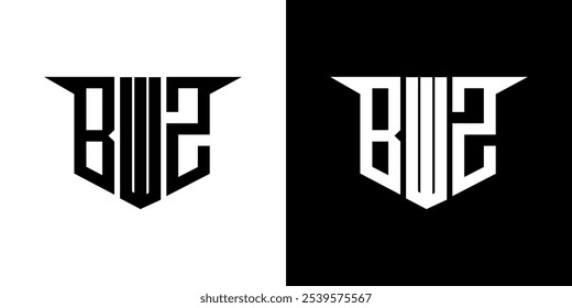 BWZ letter logo design with white background in illustrator, vector logo modern alphabet font overlap style, calligraphy designs for logo, Poster, Invitation, etc.