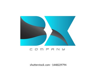 BX B X blue black alphabet combination letter logo design suitable for a company or business