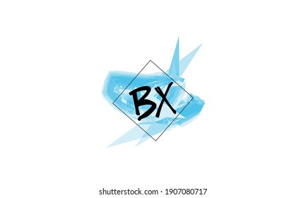 BX B X Handgezeichnet elegante Aquarell kalligraphische Schriftart für Ihr Design.