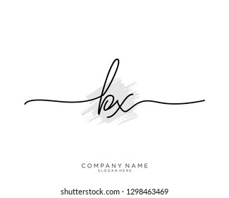 BX B X Initial handwriting logo template