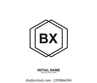 BX B X Initial logo letter with minimalist concept vector