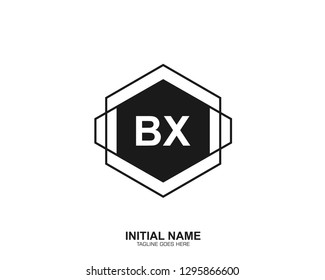 BX B X Initial logo letter with minimalist concept vector