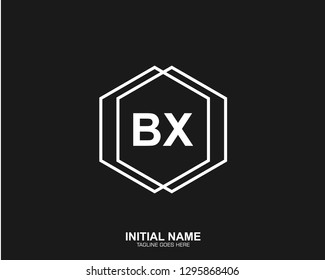 BX B X Initial logo letter with minimalist concept vector