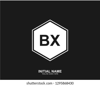 BX B X Initial logo letter with minimalist concept vector