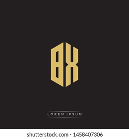 BX B X Logo Emblem Capital Letter Modern Template EPS 10 With Black Background