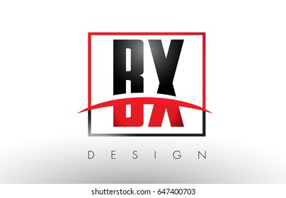 BX B X Logo Letters with Red and Black Colors and Swoosh. Creative Letter Design Vector.